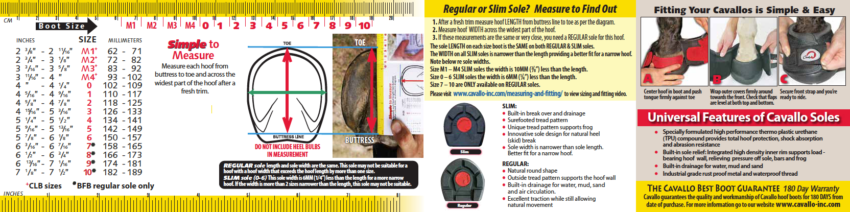 Cavallo Measuring Chart